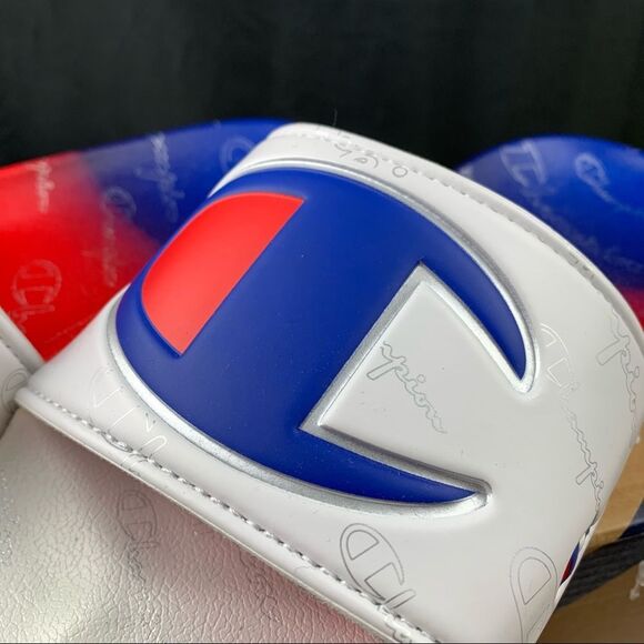 Champion Red White And Blue Slides Womens 7 / 9 - Picture 8 of 11